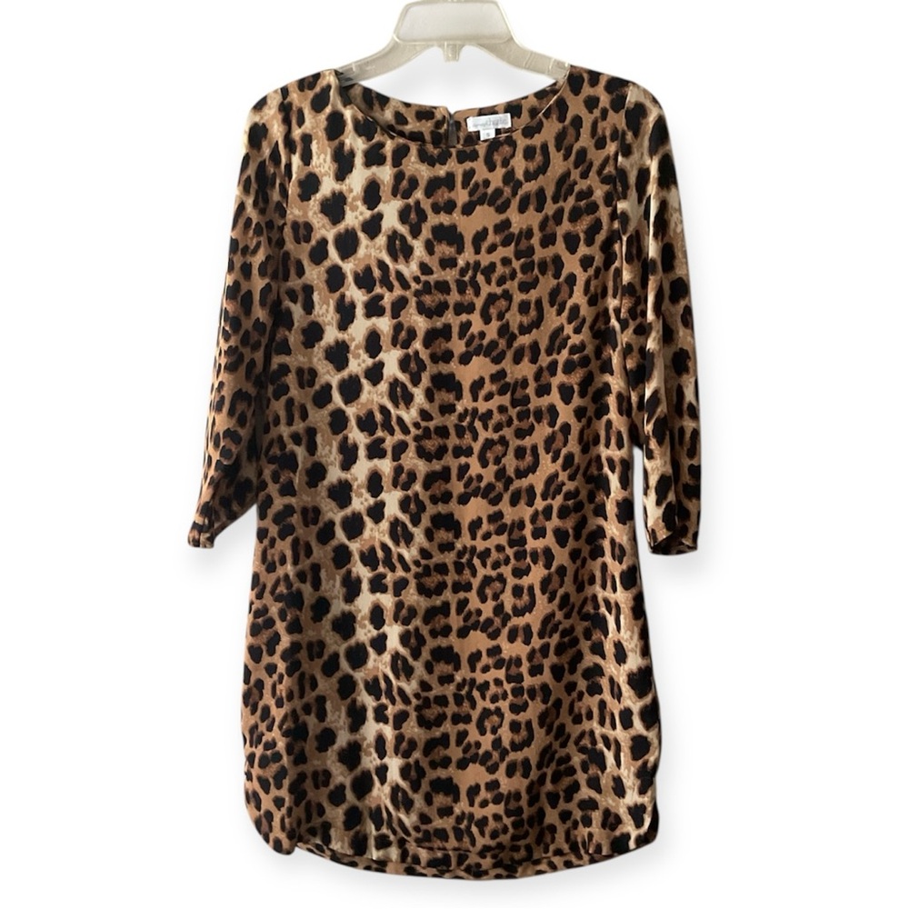 Charming Charlie Animal Print Long Sleeve Dress